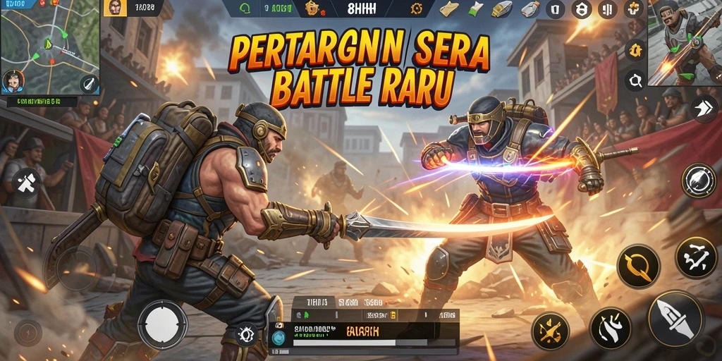 Tampilan aksi seru dalam pertempuran Battle Royale 8HHH