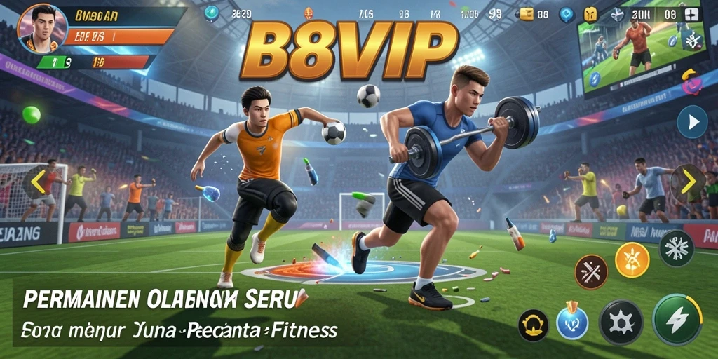 Tangkapan layar gameplay B8VIP menampilkan momen seru dalam bermain olahraga.