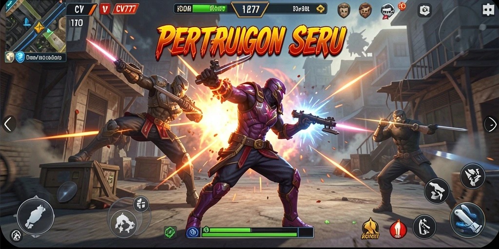 Tampilan gameplay seru di CV777 dengan aksi pertarungan dinamis.