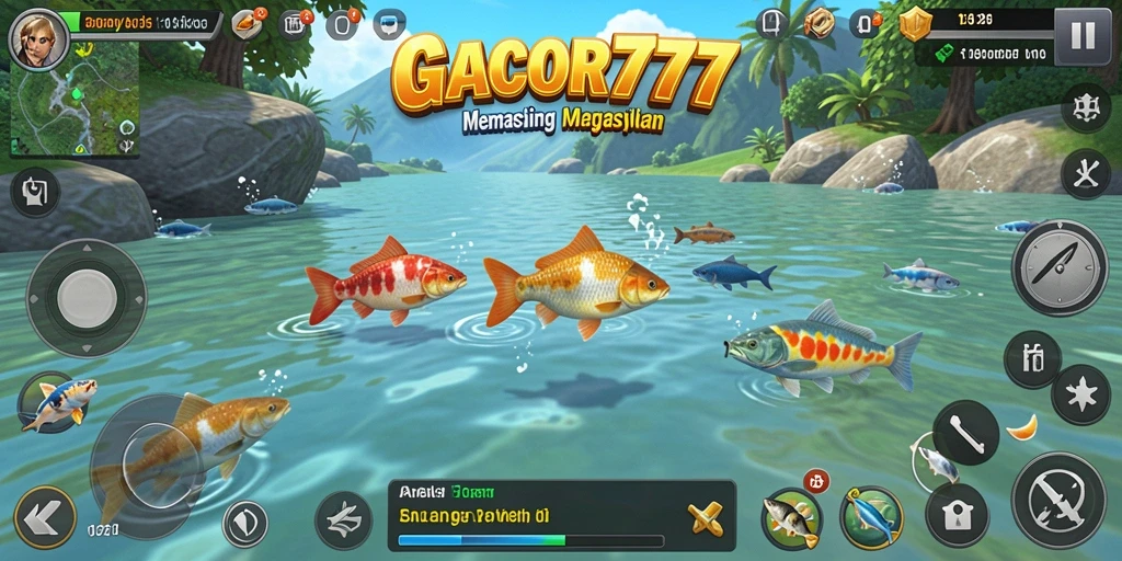 Tampilan gameplay GACOR777 yang seru saat menangkap ikan besar.