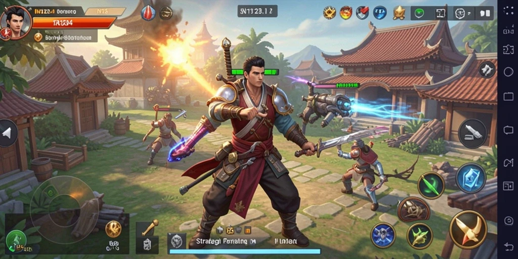 Tangkapan layar gameplay <strong>IN1234</strong> menampilkan strategi pertempuran yang intens dan mendebarkan.