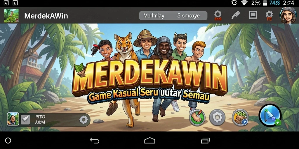 Tampilan menarik dari gameplay <strong>MERDEKAWIN</strong> yang penuh warna.