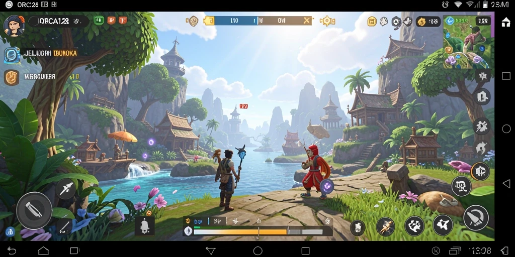 Tampilan gameplay yang memukau dalam dunia terbuka ORCA128.