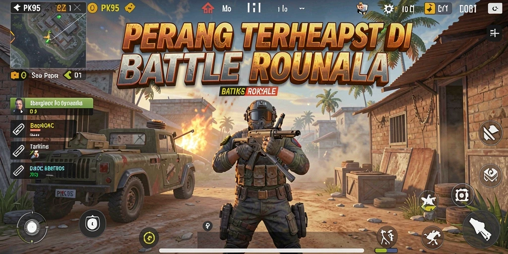 Tampilan gameplay PK95 yang seru dalam pertempuran Battle Royale.