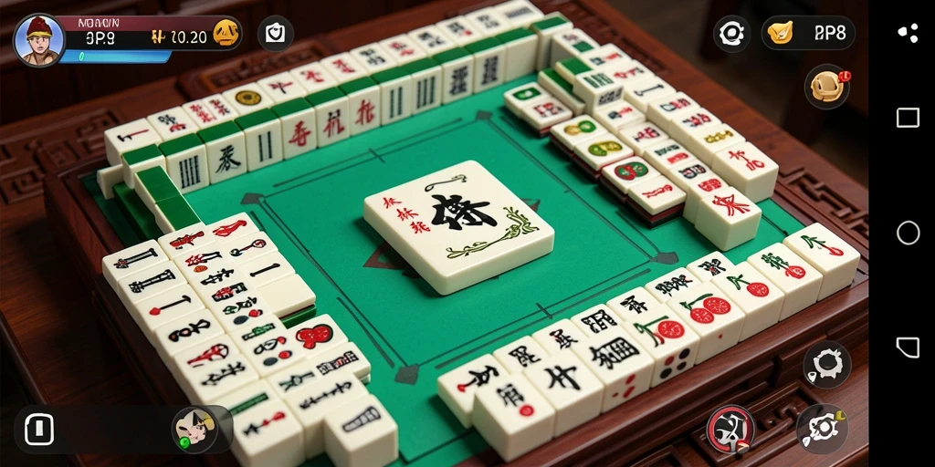 Screenshot utama RP8 menampilkan gameplay Mahjong yang seru dan interaktif.