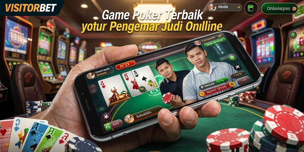 Tampilan permainan Poker yang menarik dan seru di VISITORBET.