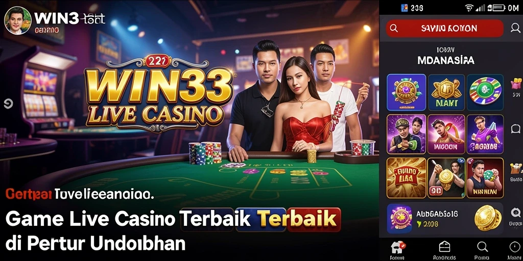 Tampilan gameplay Live Casino yang mendebarkan di WIN33.